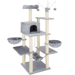 Arbre à chat 165 cm gris 3708098