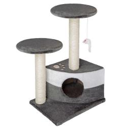Arbre à chat 71 cm griffoir grattoir tronc gris/blanc 3708058