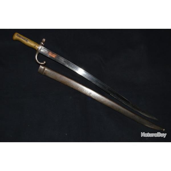 SABRE BAIONNETTE CHASSEPOT MOD. 1866-MANUFACTURE IMPERIALE DE TULLE-FEVRIER 1870-GUERRE 1870/1871