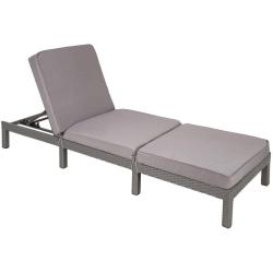 Bain de soleil transat meuble jardin 5 positions gris 2208064
