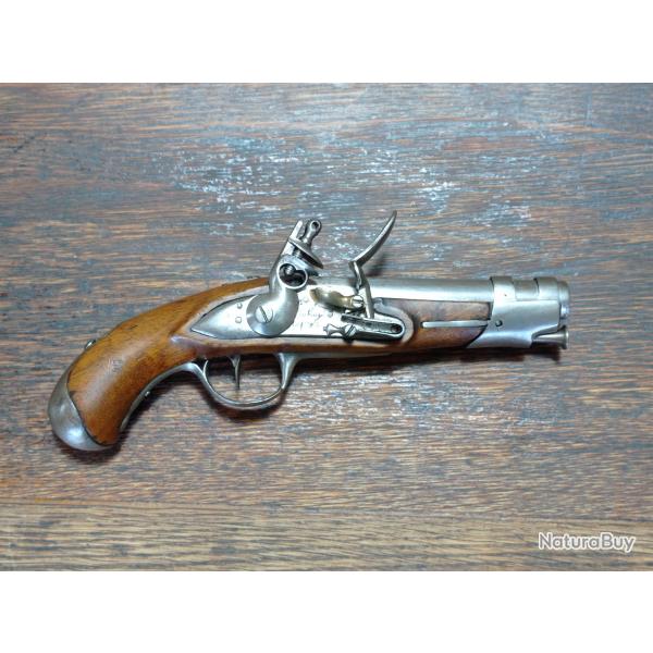 Pistolet de demi-aron  silex de gendarmerie - modle An IX ou an 9 - Maubeuge - BE