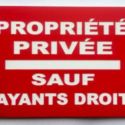 Panneau "PROPRIÉTÉ PRIVÉE SAUF AYANTS DROIT " format 200 x 300 mm
