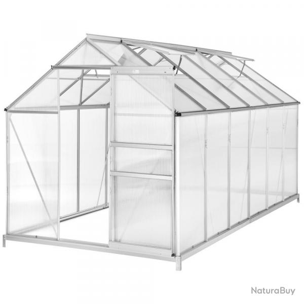 Serre de jardin jardinage outillage aluminium avec embase 375 x 185 x 195 cm 1608014