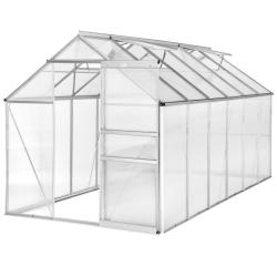 Serre de jardin jardinage outillage aluminium 375 x 185 x 195 cm 1608009