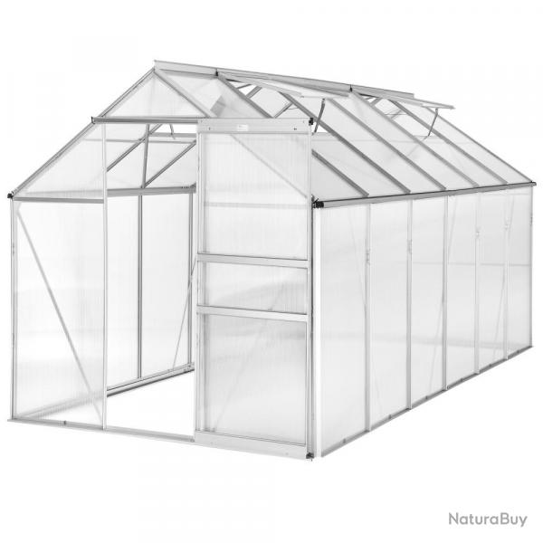 Serre de jardin jardinage outillage aluminium 375 x 185 x 195 cm 1608009