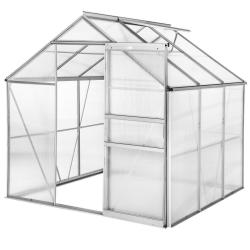 Serre de jardin jardinage outillage aluminium 190 x 185 x 195 cm polycarbonate 1608005