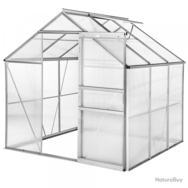 Serre de jardin jardinage outillage aluminium 190 x 185 x 195 cm polycarbonate 1608005