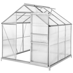 Serre de jardin jardinage outillage aluminium avec embase 190 x 185 x 195 cm 1608010