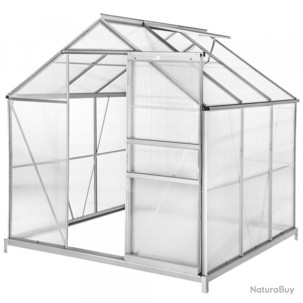 Serre de jardin jardinage outillage aluminium avec embase 190 x 185 x 195 cm 1608010