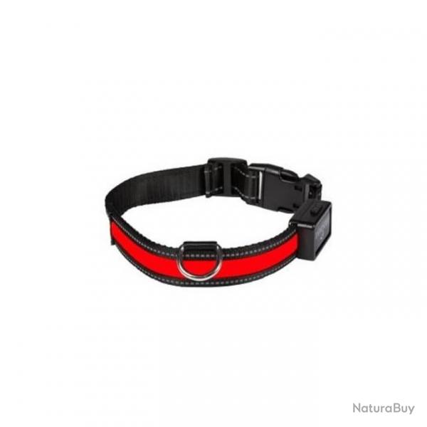 EYENIMAL Collier lumineux Light Collar USB rechargeable M - Rouge - Pour chien