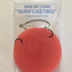 Bas de Ligne Pêche « SURFCASTING » anti-crabe ( 2 hameçons ) Lecadredredepeche