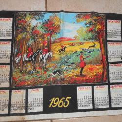 ancien calendrier tissu de chasse 1965 N°2