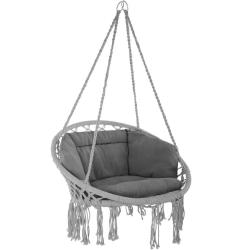 Fauteuil suspendu ELISA hamac meuble jardin diamètre 80 cm gris 2208165