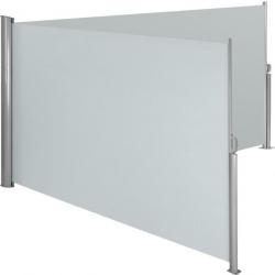 Auvent store latéral brise-vue paravent rétractable double gris 180 x 600 cm 2208133