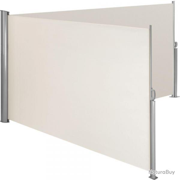 Auvent store latral brise-vue paraventrtractable double beige 200 x 600 cm 2208131