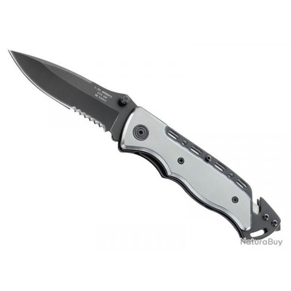 COUTEAU HERBERTZ ALU 12CM SEMI-DENTEE INOX