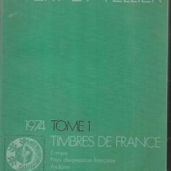 catalogue de timbres postes yvert et tellier 1974 tome 1 timbres de france , europa, monaco, sarre