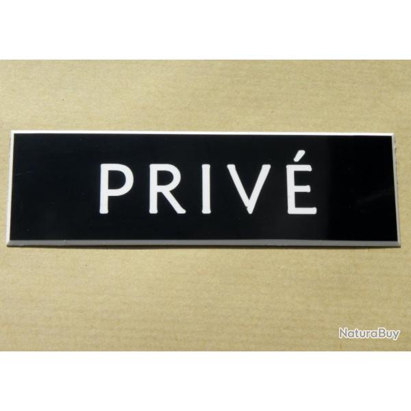 Plaque adhsive "PRIV" noire Format 29x100 mm