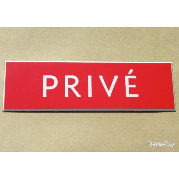 Plaque adhsive "PRIV" rouge Format 29x100 mm