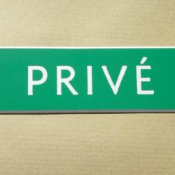 Plaque adhésive "PRIVÉ" vert Format 29x100 mm