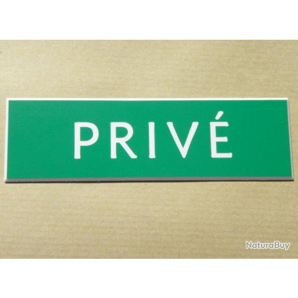 Plaque adhsive "PRIV" vert Format 29x100 mm