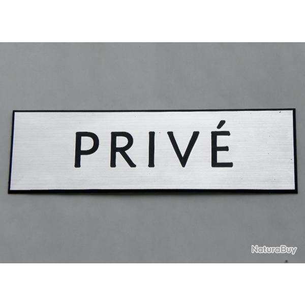 Plaque adhsive "PRIV" argent Format 29x100 mm