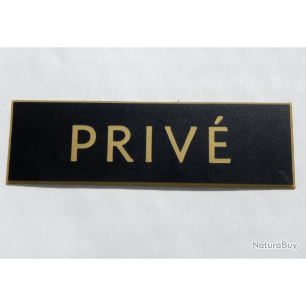 Plaque adhésive "PRIV" noire et or Format 29x100 mm