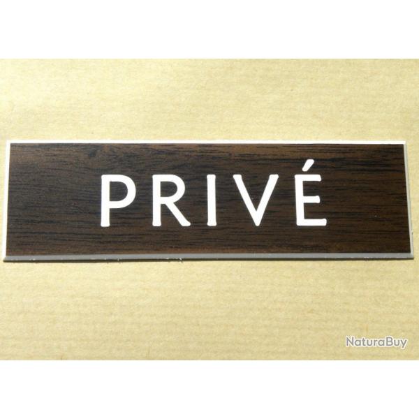 Plaque adhésive "PRIV" noyer Format 29x100 mm