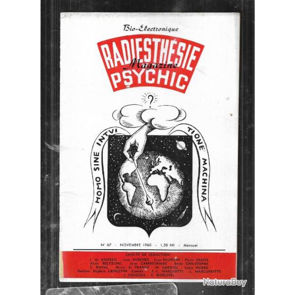 radiesthsie et psychic magazine n67 novembre 1960 , magntisme, science des ondes, parapsychologie