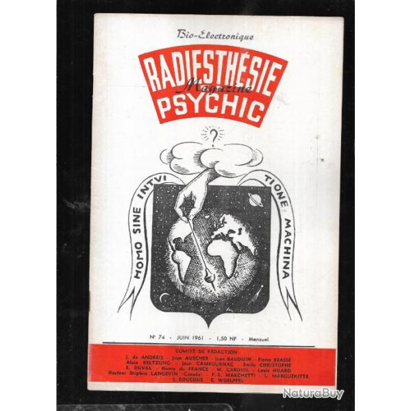 radiesthsie et psychic magazine n74 juin 1961 , magntisme, science des ondes, parapsycho