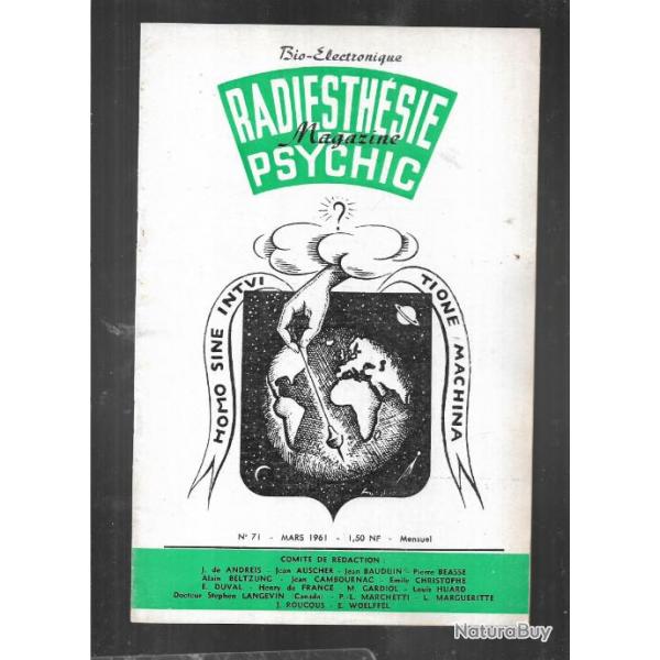 radiesthsie et psychic magazine n71 mars 1961 , magntisme, science des ondes, para