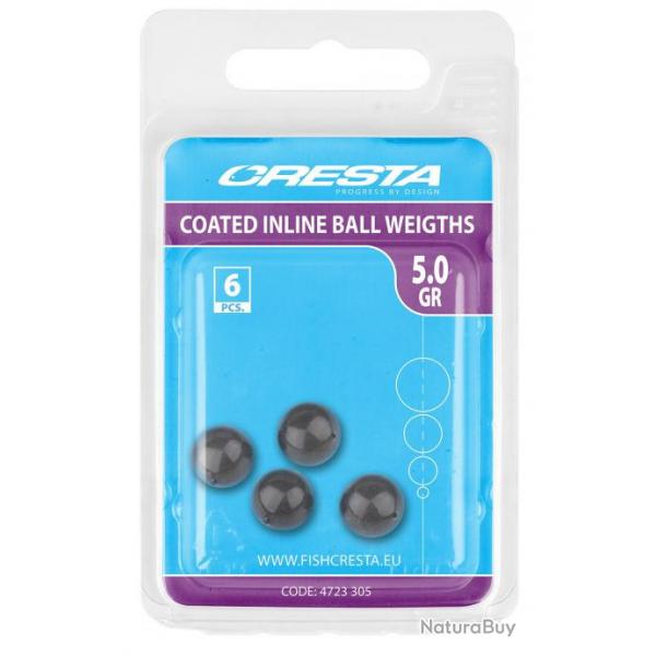 Cresta Coated Inline Ball Weights 6pcs 1