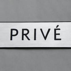 Plaque adhésive "PRIVÉ" argenté Format 50x150 mm