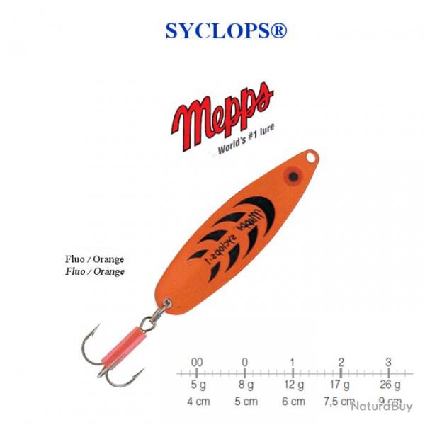 CUILLERS SYCLOPS MEPPS FABRICATION FRANCAISE Fluo Orange 0 / 8 g