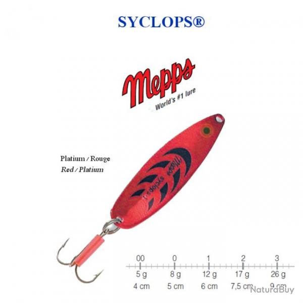 CUILLERS SYCLOPS MEPPS FABRICATION FRANCAISE Platium Rouge 0 / 8 g