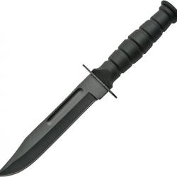 Couteau de Chasse Bowie Black Manche en caoutchouc avec Etui en nylon CN211360BK07