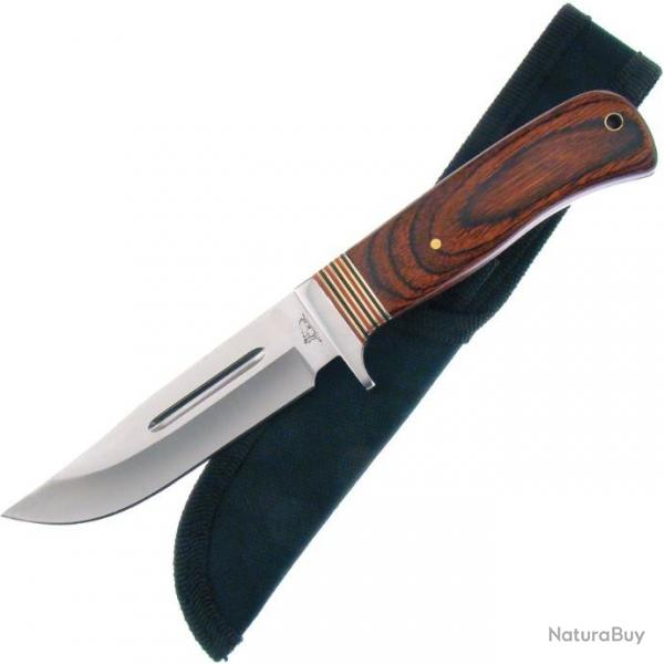 Couteau de chasse Bowie Manche en Bois Cocobolo Lame en Acier inox FBKH202PW07