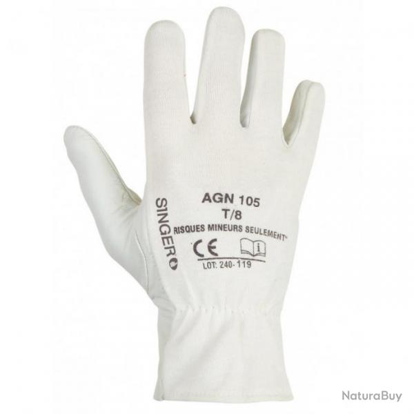 Gants de manutention AGN102 SINGER Blanc 9