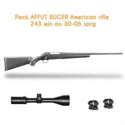 Pack affut Ruger American Rifle + lunette hawke 4-12x50+ canne de pirch Montage médium