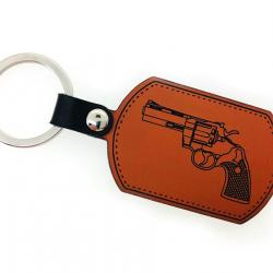 Porte-clés Colt python 357 magnum cuir