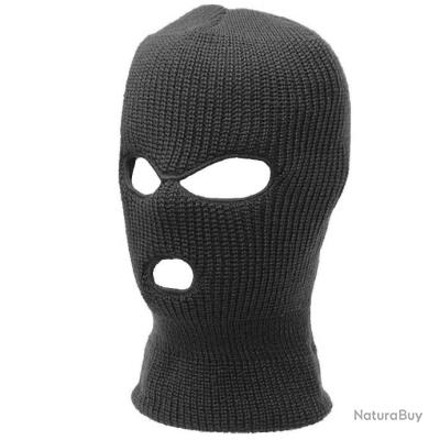Cagoule Deux Trous En Laine Noire - Taille Unique, Chaude Et Confortable, Neuve Avec étiquettes