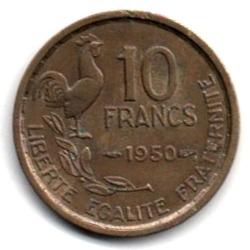 Pièce de Monnaie France  10 francs Guiraud 1950