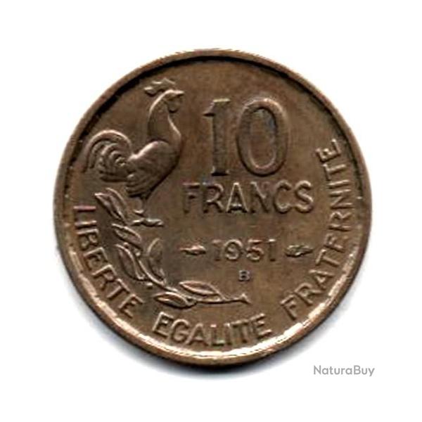 Pice de Monnaie France  10 francs Guiraud 1951 Beaumont le Roger