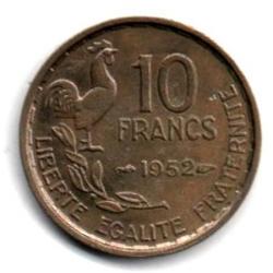 Pièce de Monnaie France  10 francs Guiraud 1952