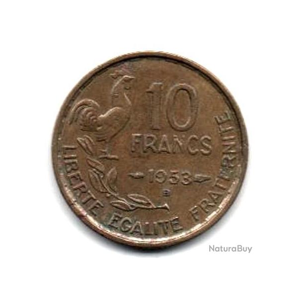 Pice de Monnaie France  10 francs Guiraud 1953 Beaumont le Roger