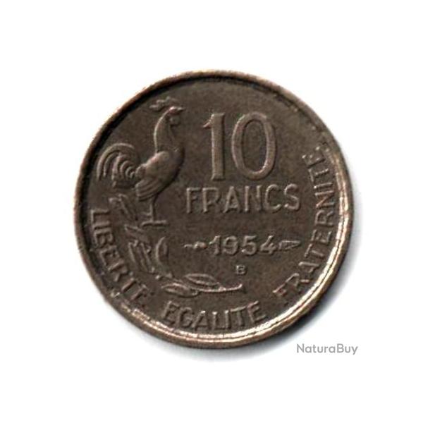 Pice de Monnaie France  10 francs Guiraud 1954 Beaumont-Le-Roger
