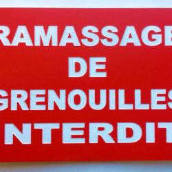 panneau "RAMASSAGE DE GRENOUILLES INTERDIT" format 200 x 300 mm
