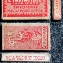 Soldat français 1939 Ancienne boîte de lames de rasoir L' INVINCIBLE 10 lames vendue pendant 1939/45