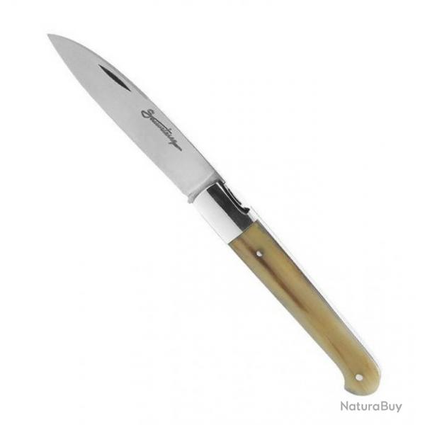 Couteau avec mitre inox 9 cm, Manche pointe de corne [Sauveterre]