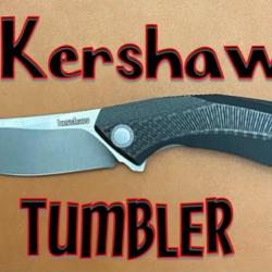 Couteau Kershaw Tumbler Lame Acier D2 Manche G10/Fibre de Carbone Framelock KS4038